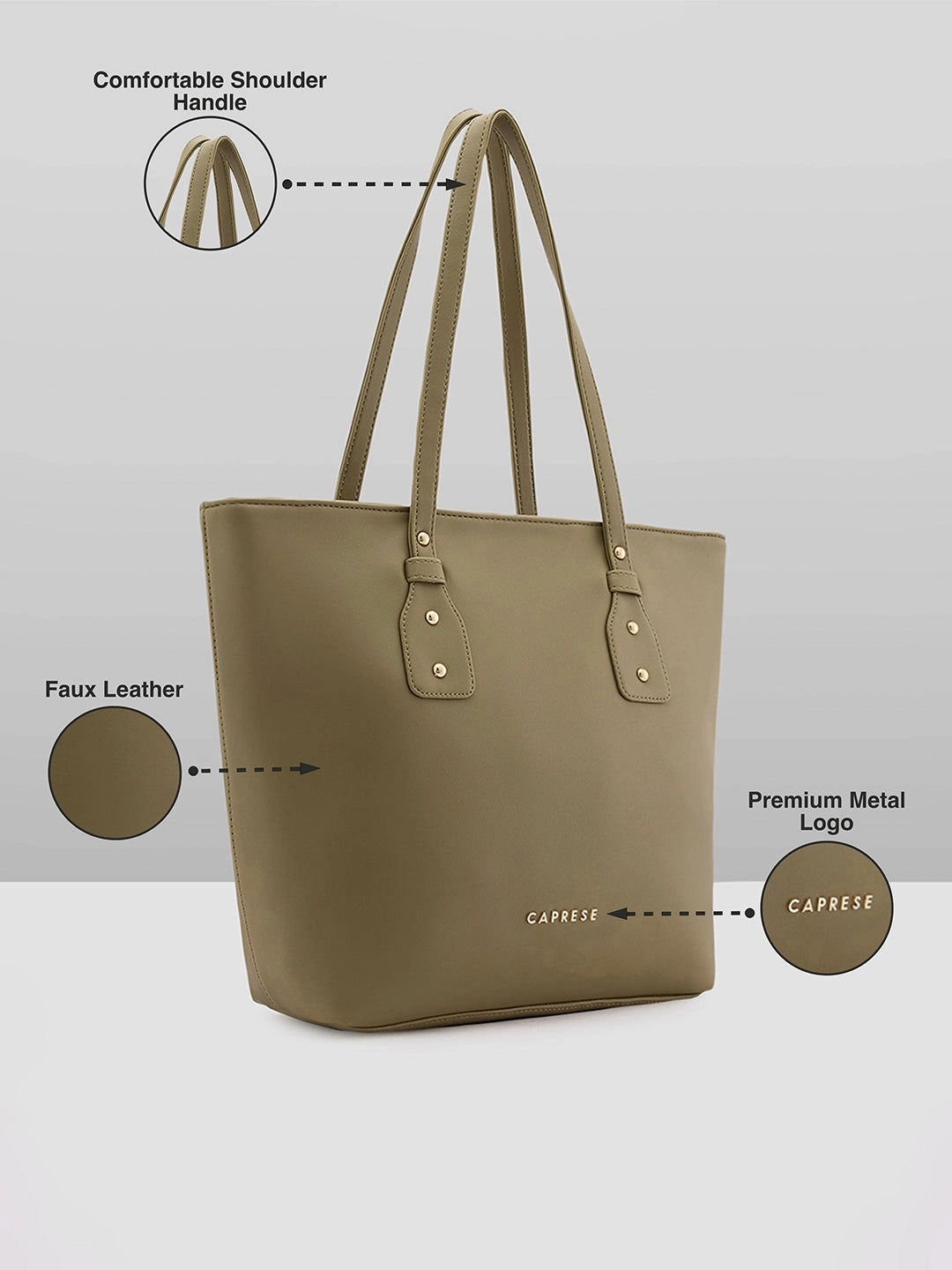 Caprese Salvo Medium Green Tote Bag