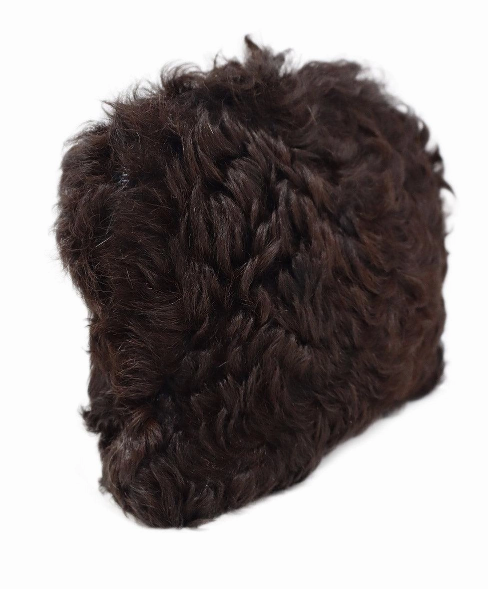 Carlo Tivioli Brown Fur Shearling Clutch