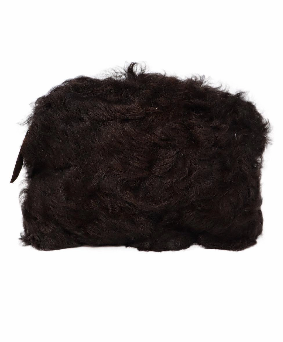 Carlo Tivioli Brown Fur Shearling Clutch