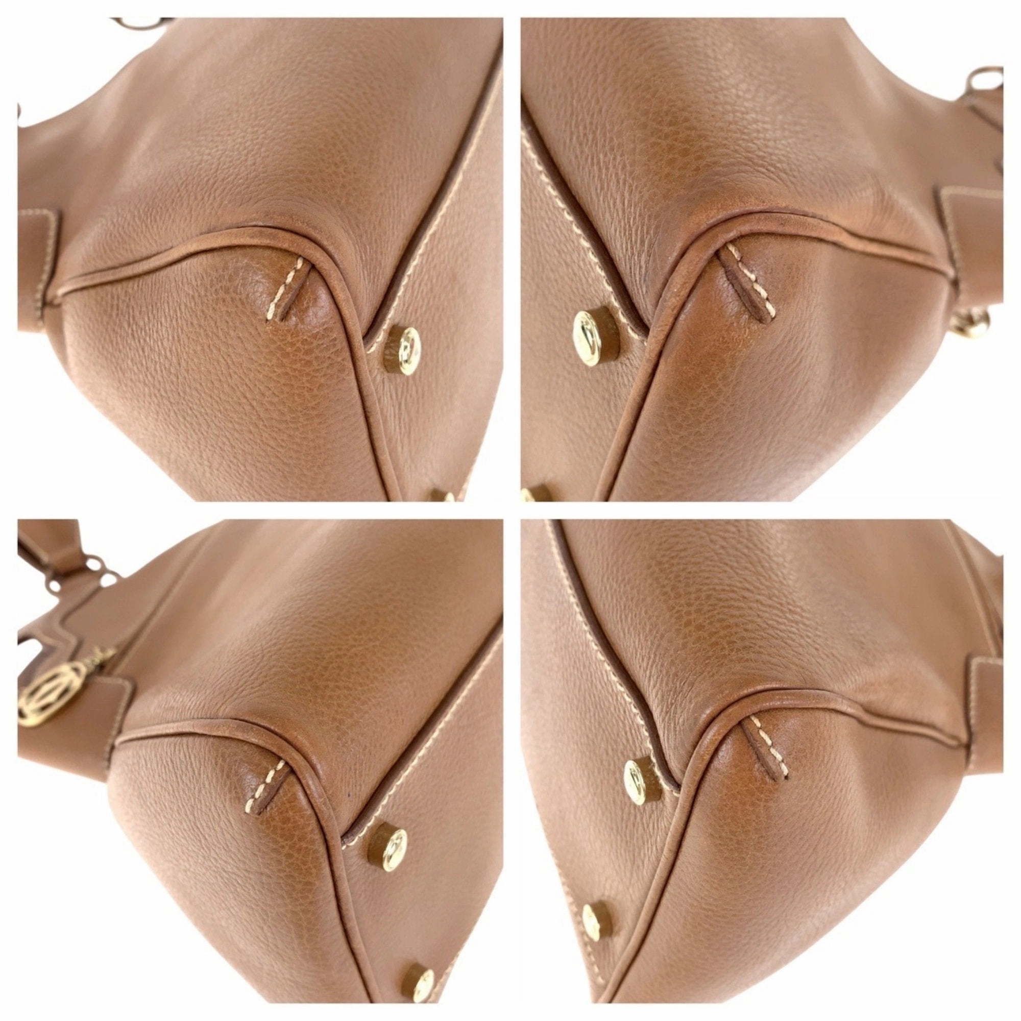 Cartier Leather Handbag Shoulder Bag (Pre-Owned)
