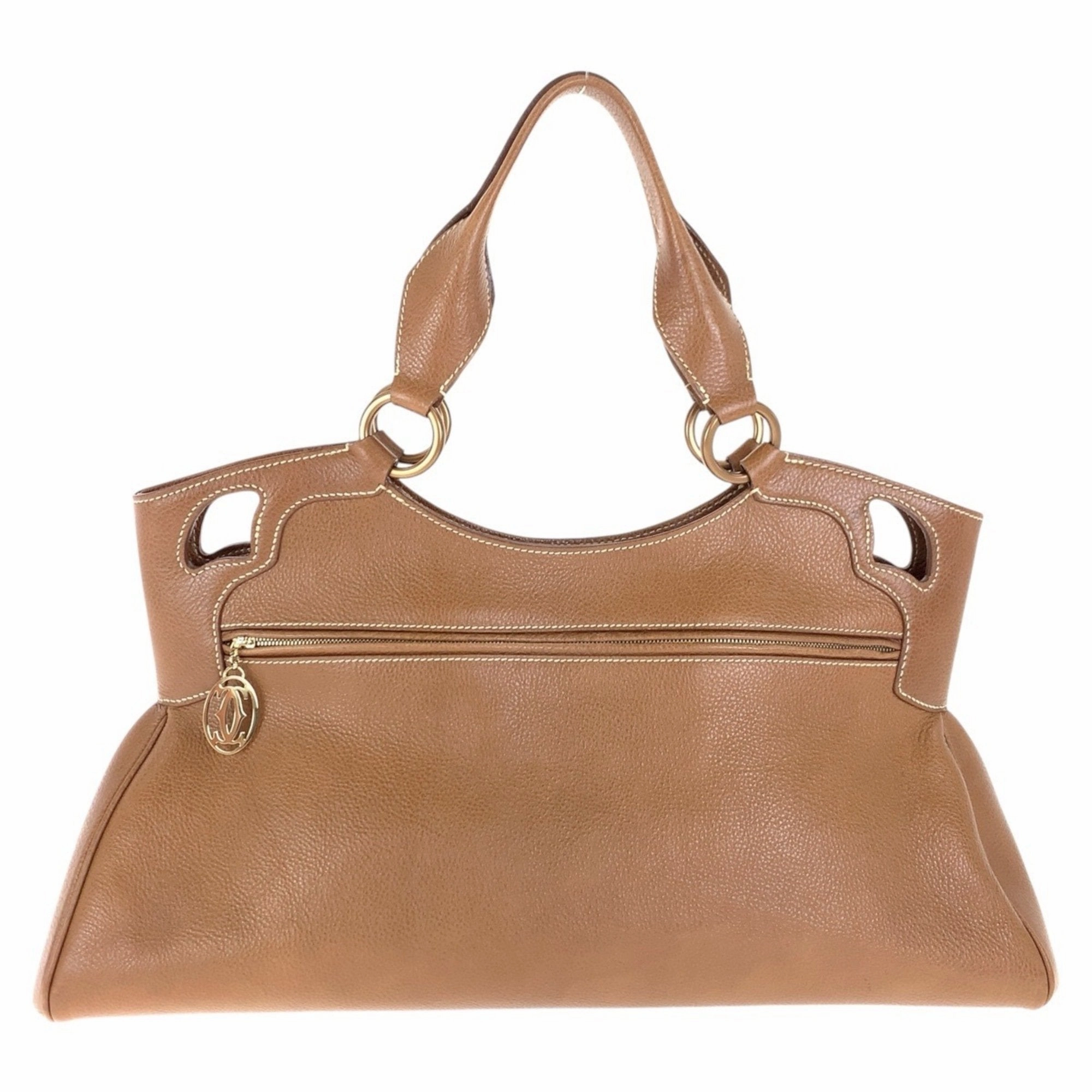 Cartier Leather Handbag Shoulder Bag (Pre-Owned)