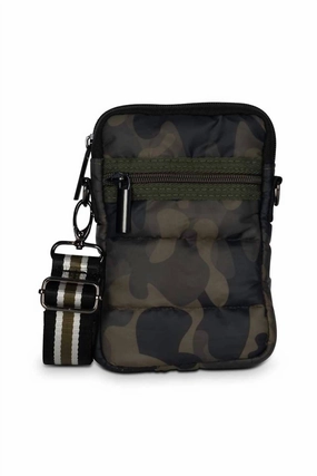 Casey Puffer Sarg Phone Carry Crossbody Bag In Camo/black