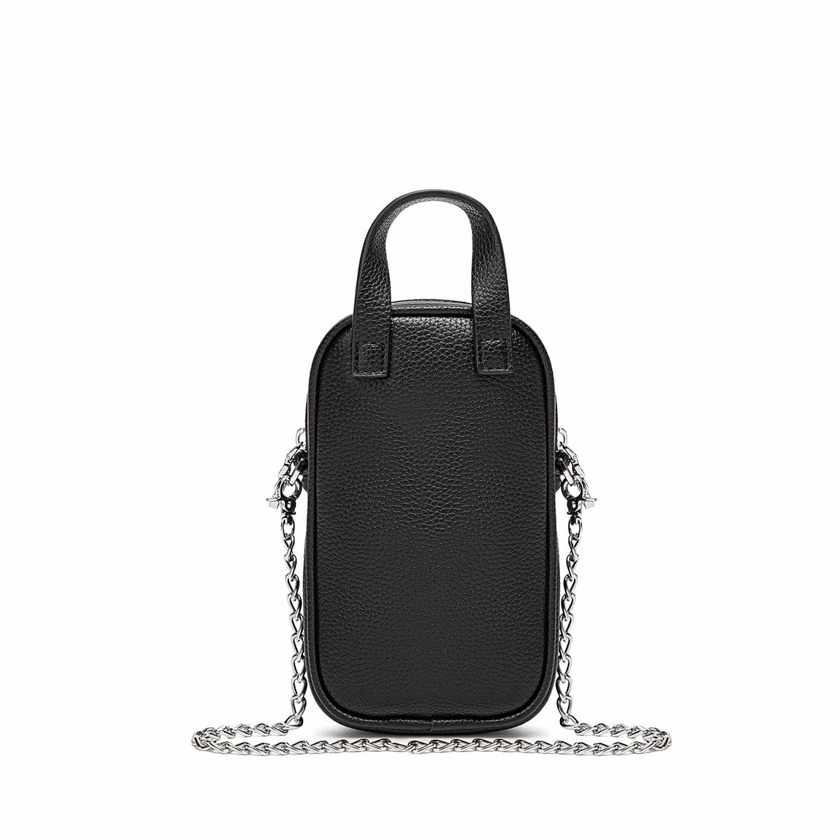 Cassandra Vegan Leather Phone Crossbody | Black Pebbled