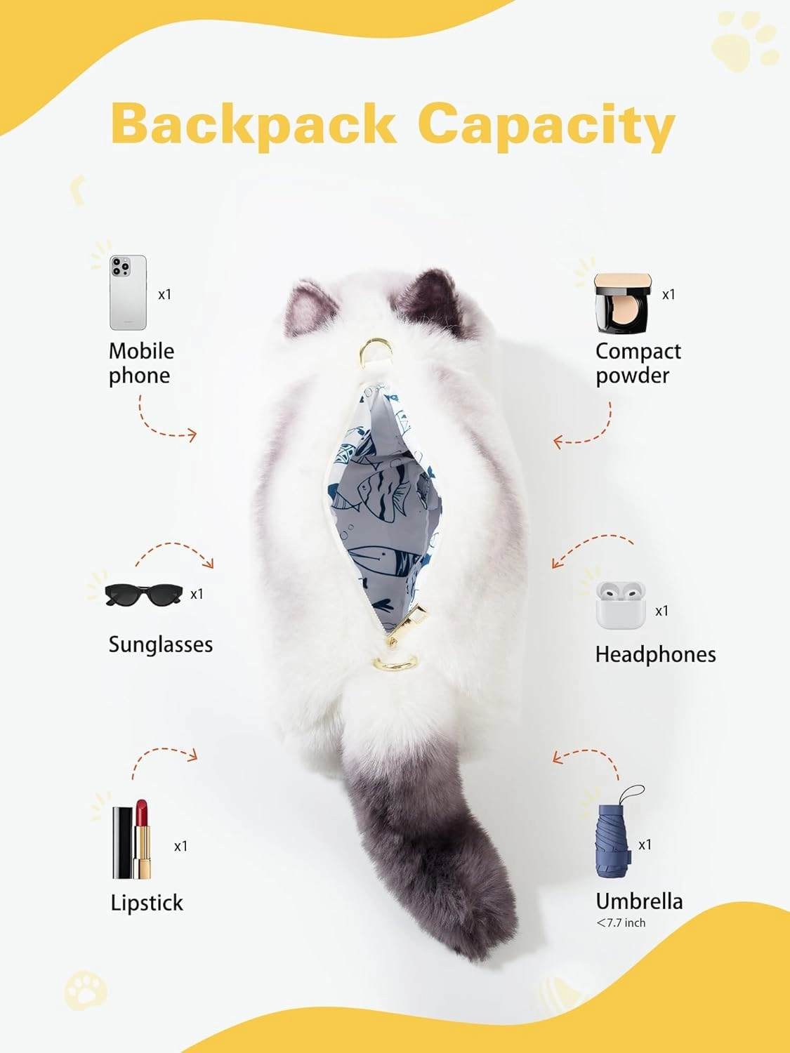 Cat Crossbody Bag Cat Shaped Purse with Adjustable Strap and Metal Chain, Cat Purse for Women