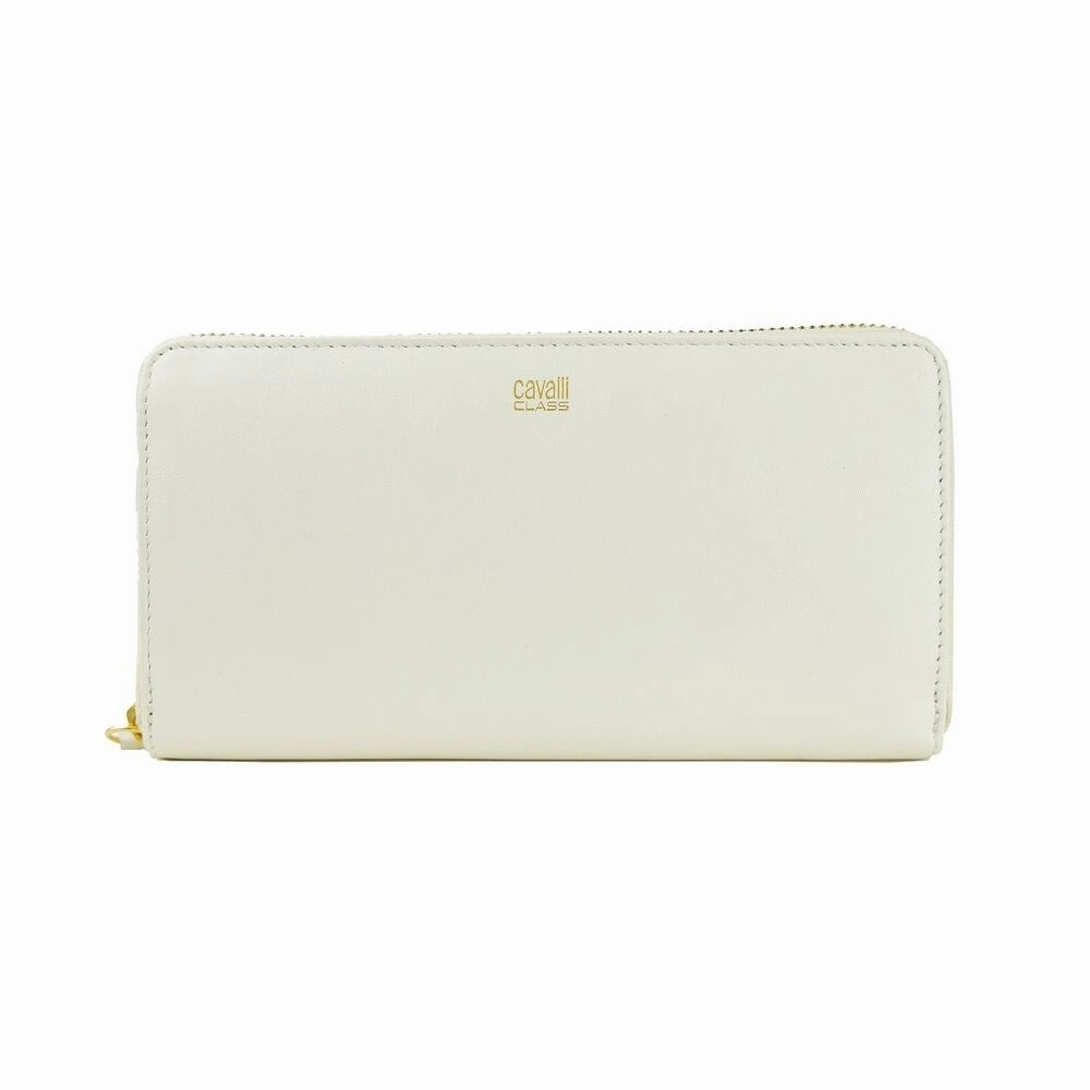 Cavalli Class Elegant White Calfskin Leather Women's Wallet - One Size