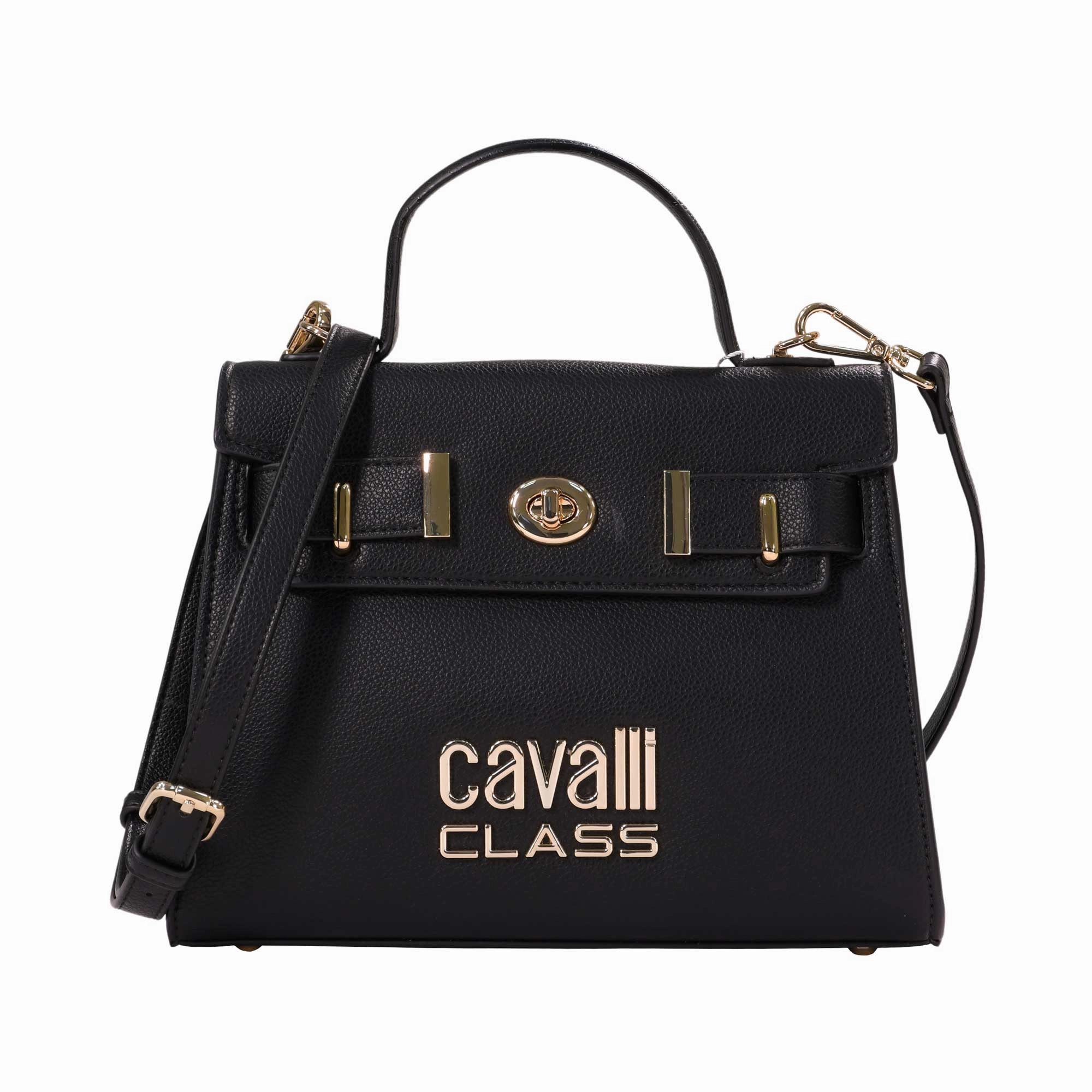 Cavalli Class Women's Black Top Handle Handbag