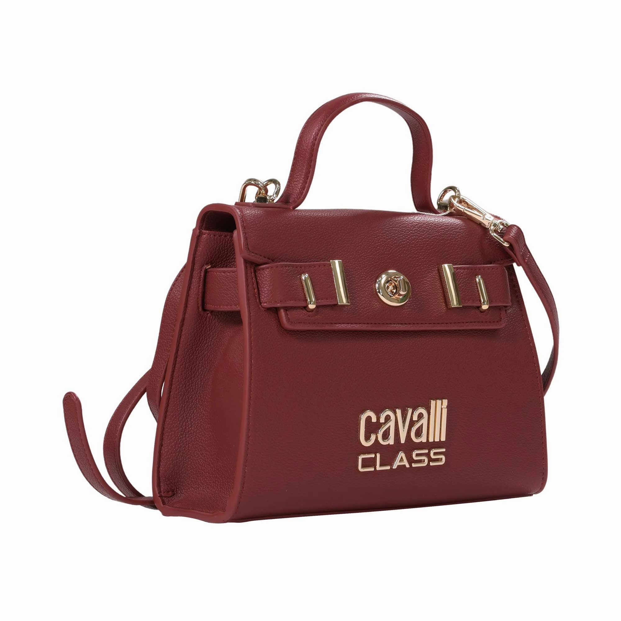 Cavalli Class Women's Burgundy Top Handle Handbag