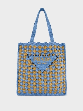 Celeste and Caramel Crochet Tote Bag
