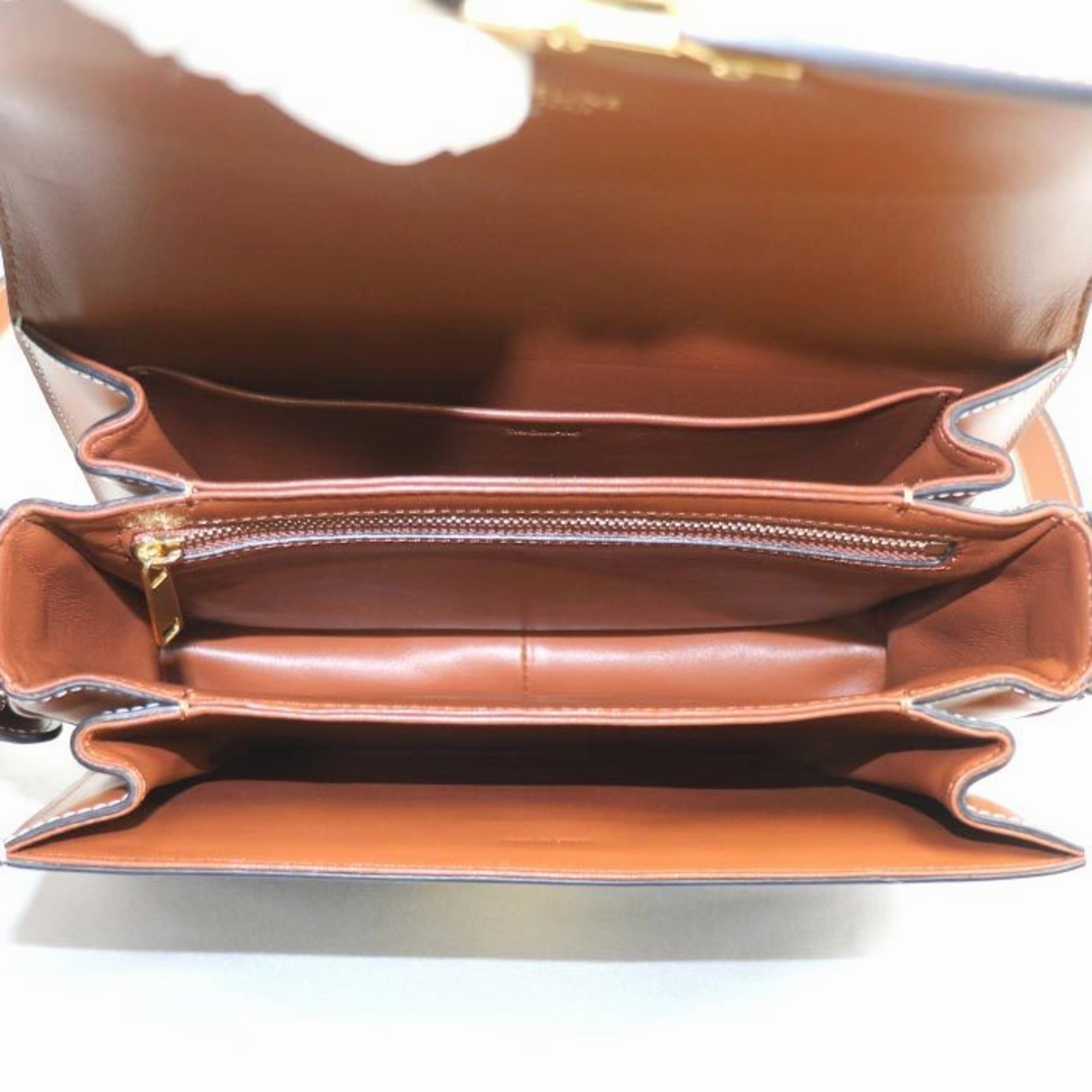 Celine Leather Canvas Shoulder Bag (Pre-Owned)