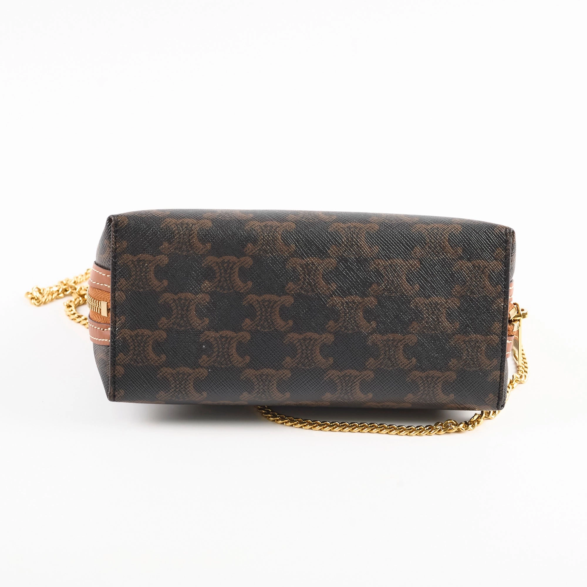 Celine Medium Chain Bag Triomphe Canvas Tan