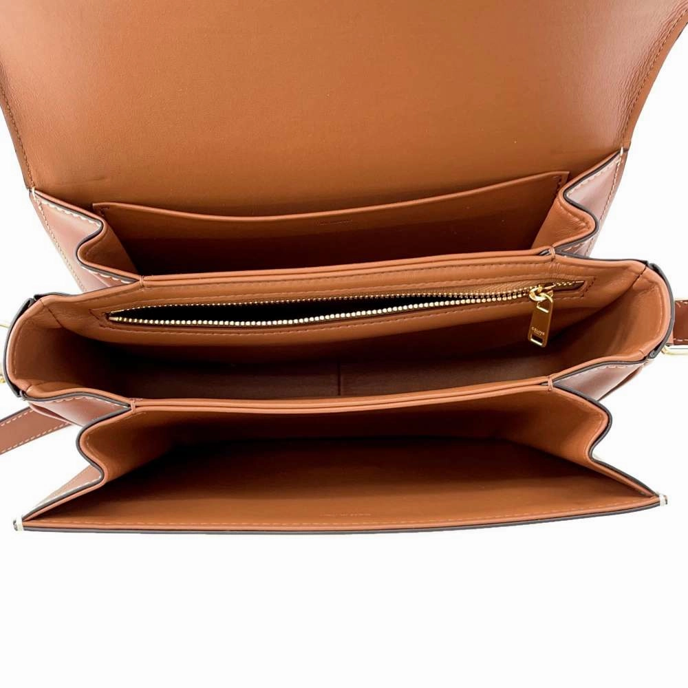 CELINE Teen Triomphe Shoulder Bag Brown191242BZ4.04LU Leather Size Medium