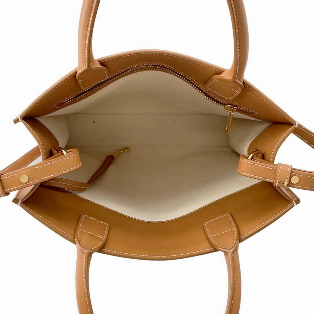 CELINE Vertical Cover 2WAY Shoulder Natural/Tan192082BNZ.02NT Canvas Leather Size Small