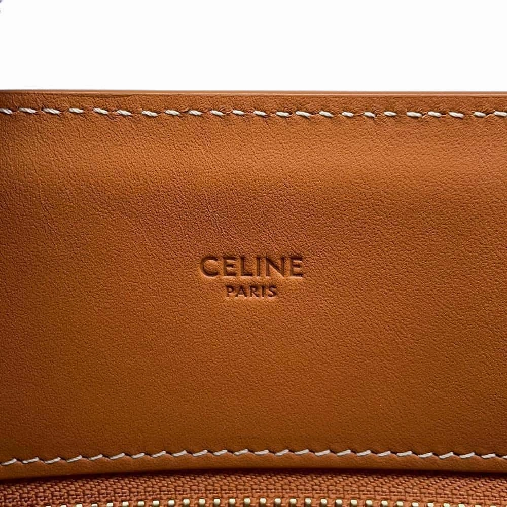 CELINE Vertical Cover 2WAY Shoulder Natural/Tan192082BNZ.02NT Canvas Leather Size Small