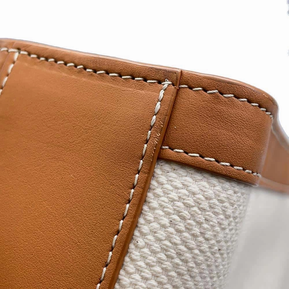 CELINE Vertical Cover 2WAY Shoulder Natural/Tan192082BNZ.02NT Canvas Leather Size Small