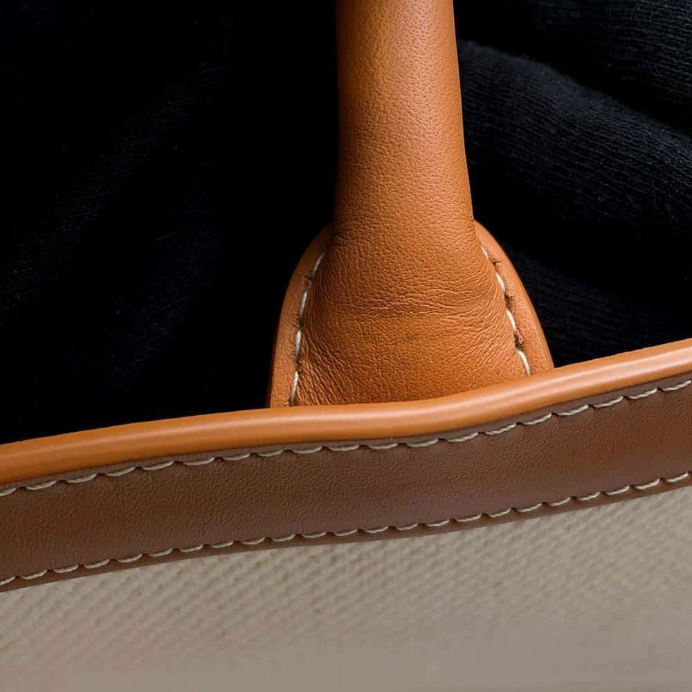 CELINE Vertical Cover 2WAY Shoulder Natural/Tan192082BNZ.02NT Canvas Leather Size Small