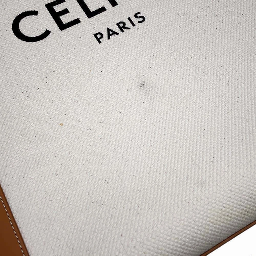 CELINE Vertical Cover 2WAY Shoulder Natural/Tan192082BNZ.02NT Canvas Leather Size Small