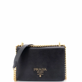 Chain Flap Bag Saffiano Leather Small