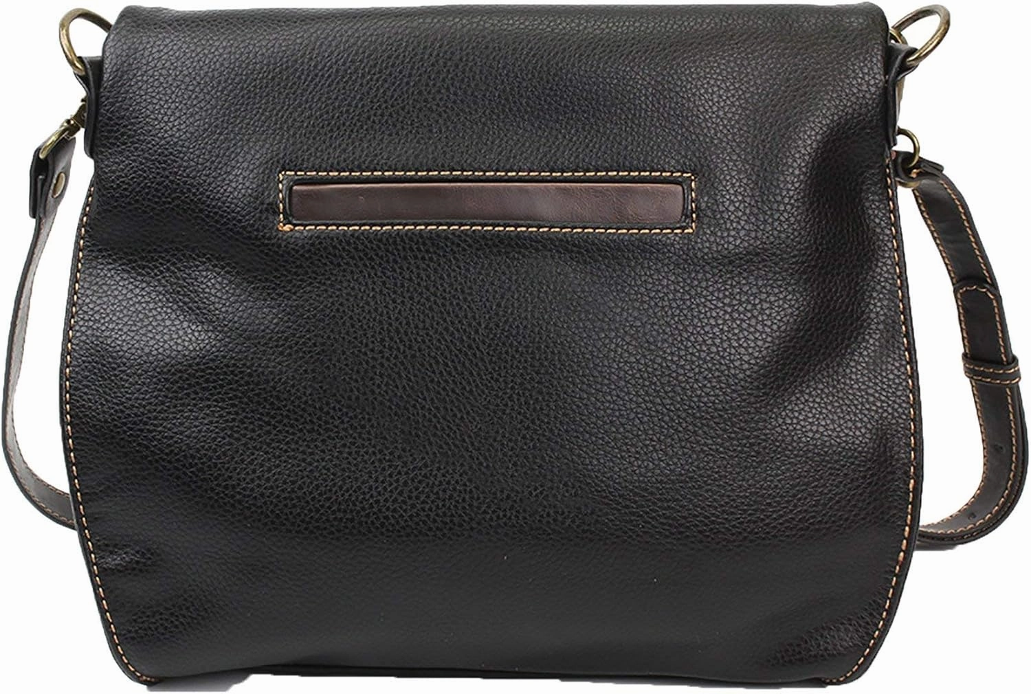 Chala Charming Crossbody Bag Shoulder Handbag With Flap Top and Zipper Black/Dark Brown