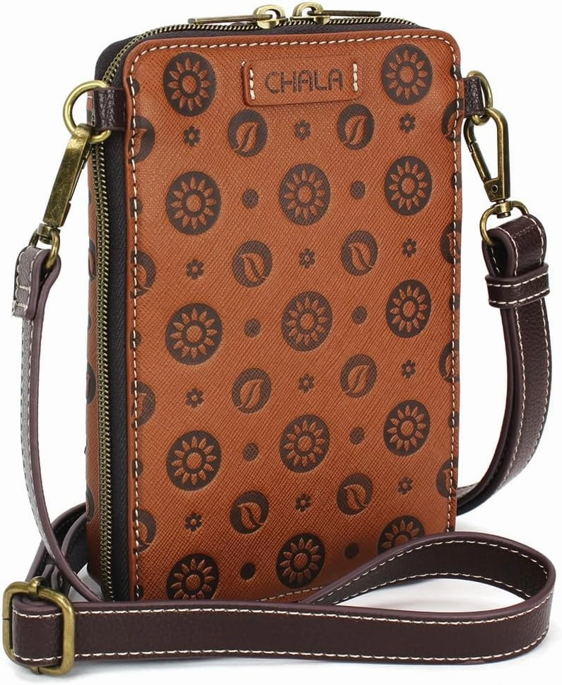 CHALA Snap Crossbody RFID Protected Women Faux Leather Cellphone Purse with Adjustable Crossbody Strap