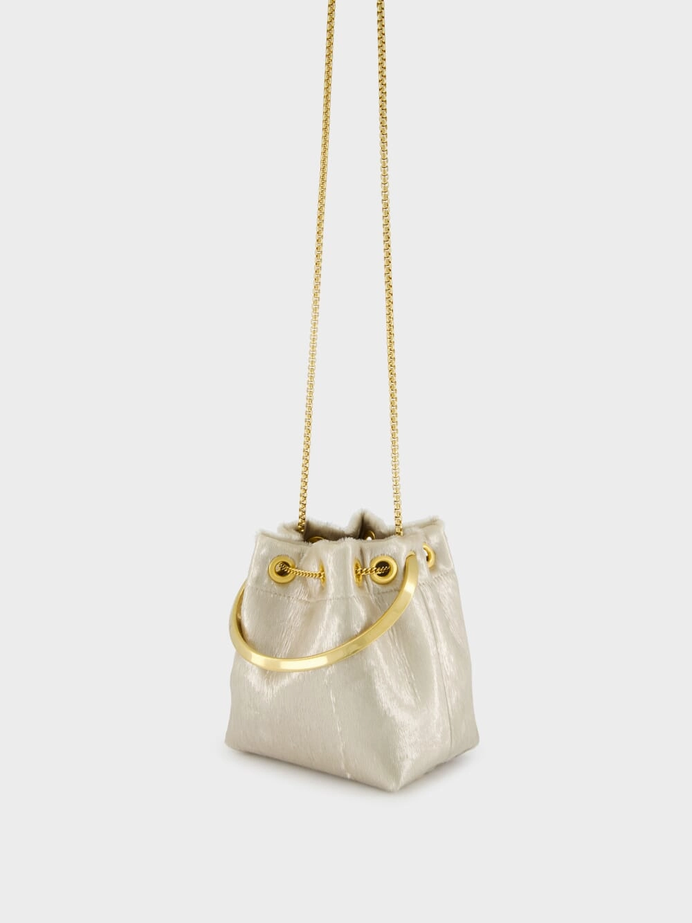 Champagne Bon Bon Gold Bucket Bag