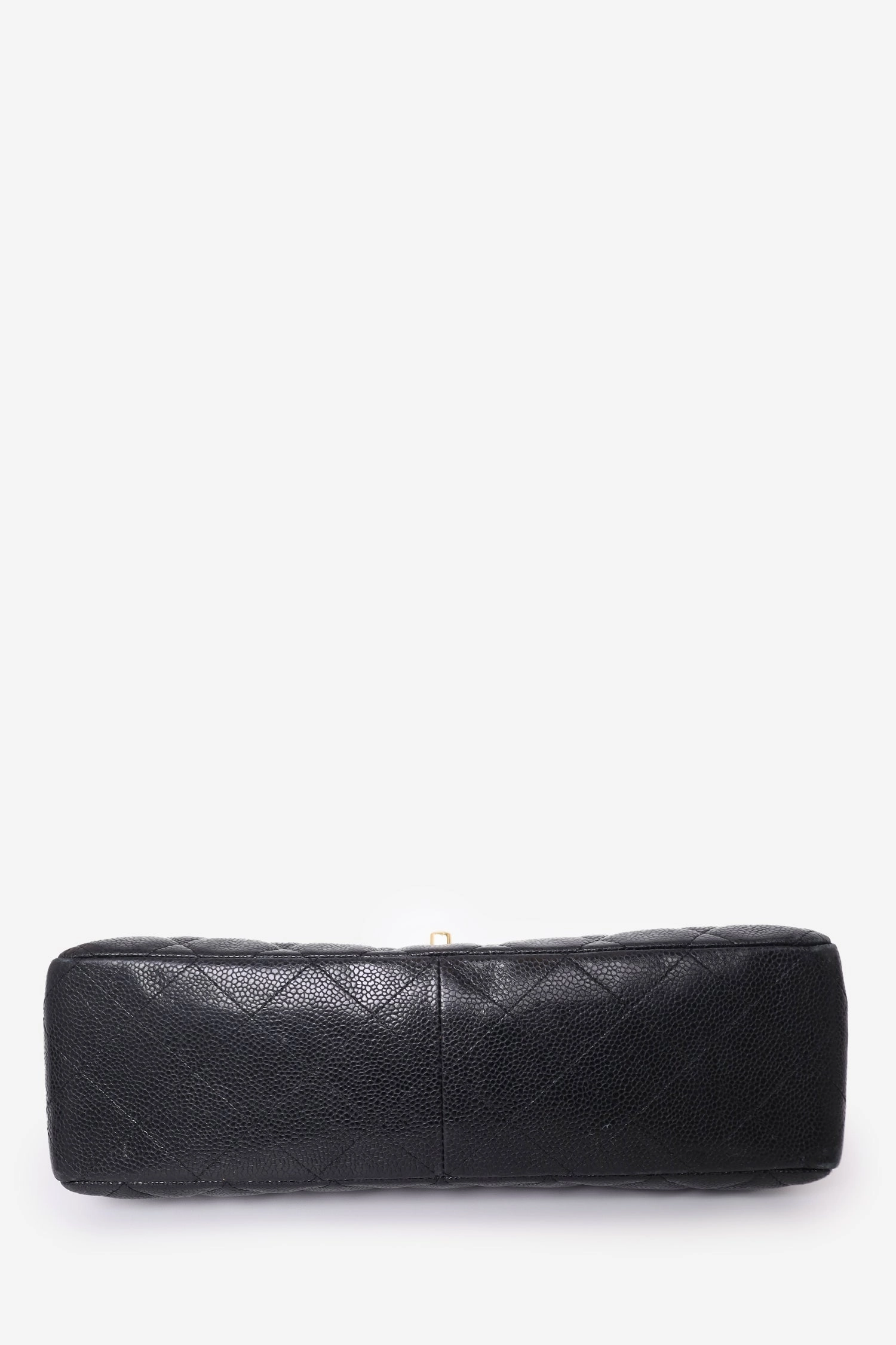 Chanel 2008/09 Black Caviar Leather Jumbo Classic Flap Shoulder Bag