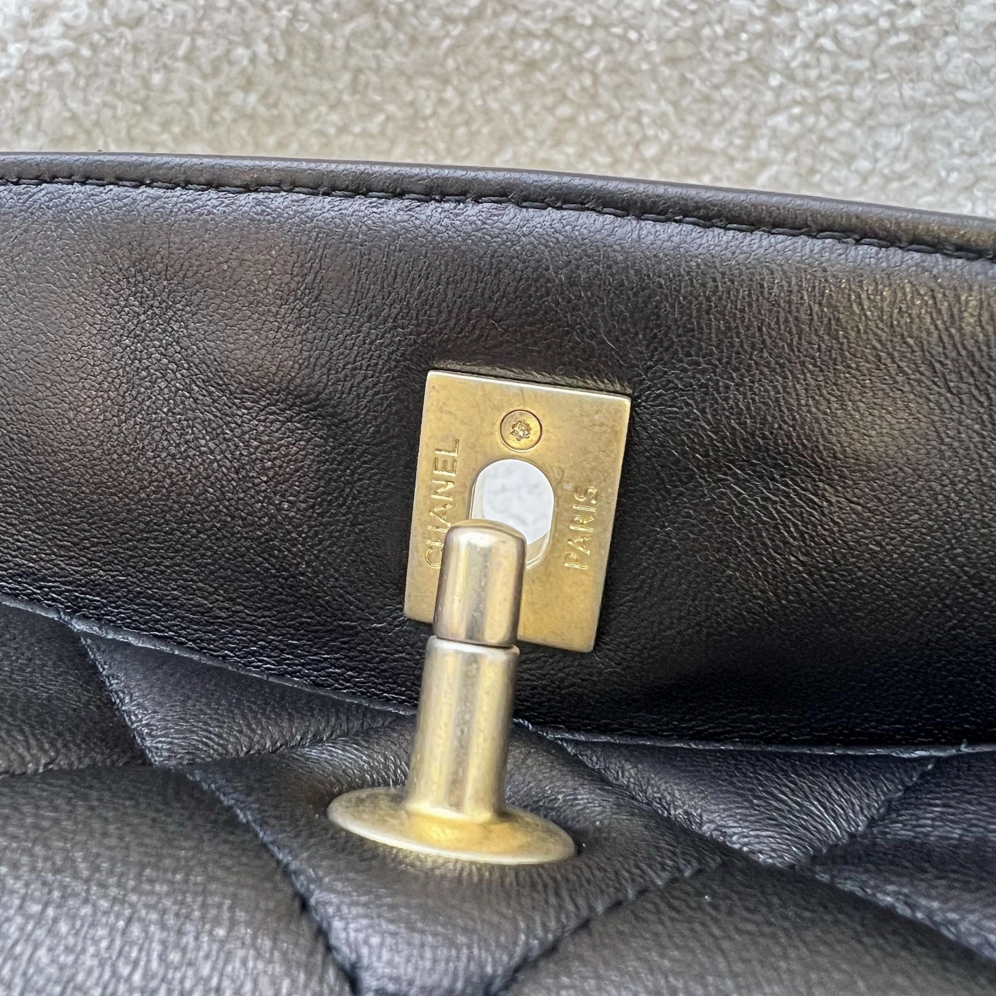 Chanel 23A Hobo Shoulder bag in Black Lambskin and AGHW