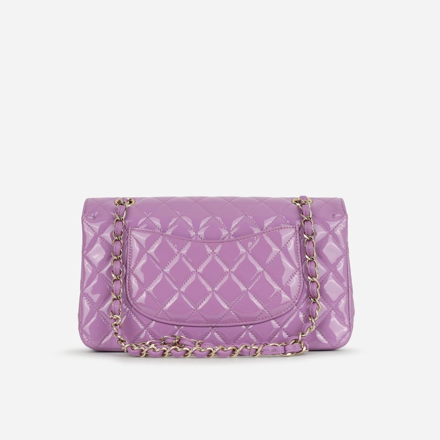 Chanel - Classic Flap Bag - Medium - Purple Patent CGHW - Pre-Loved