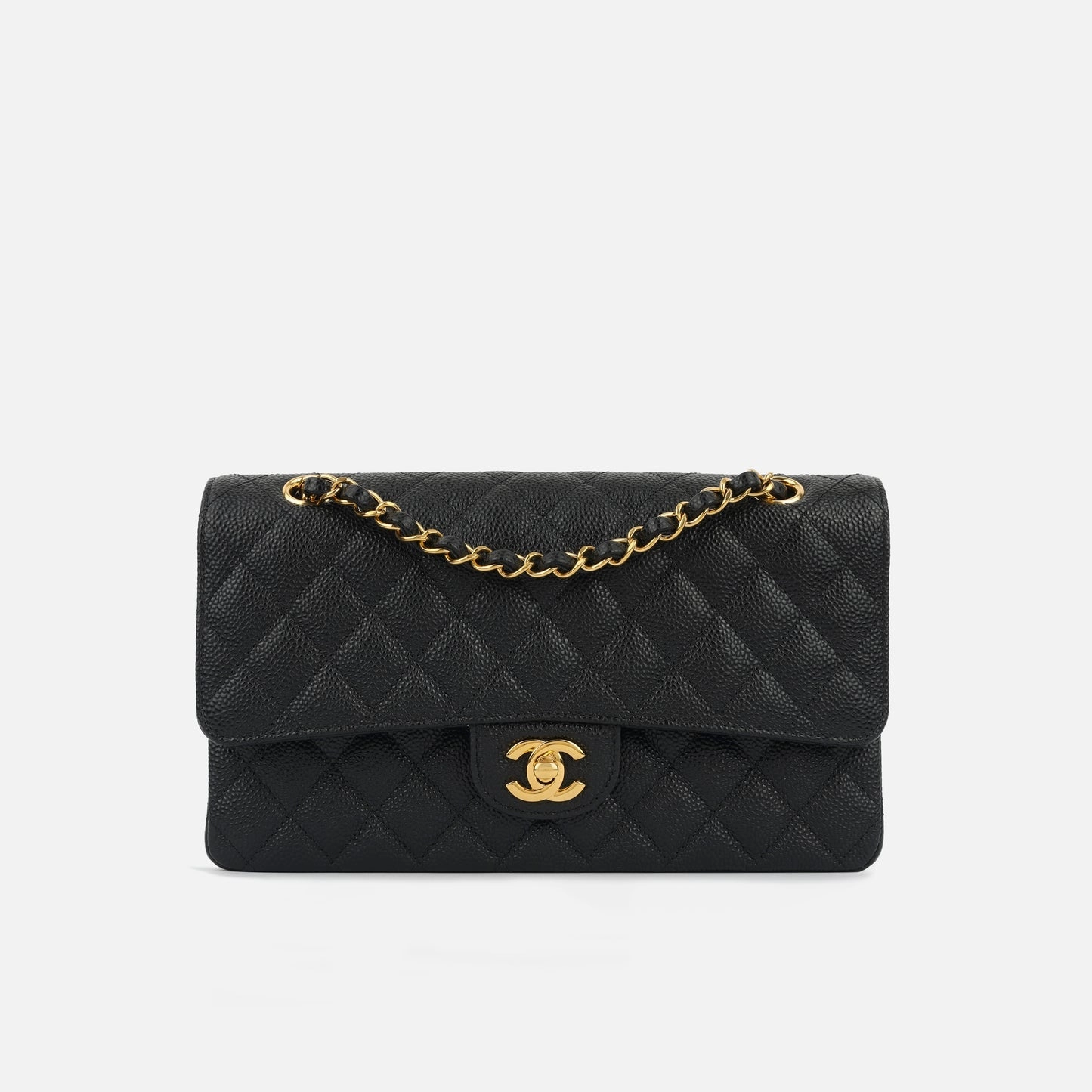 Chanel - Medium Classic Flap - Black Quilted Caviar GHW - Pre-Loved