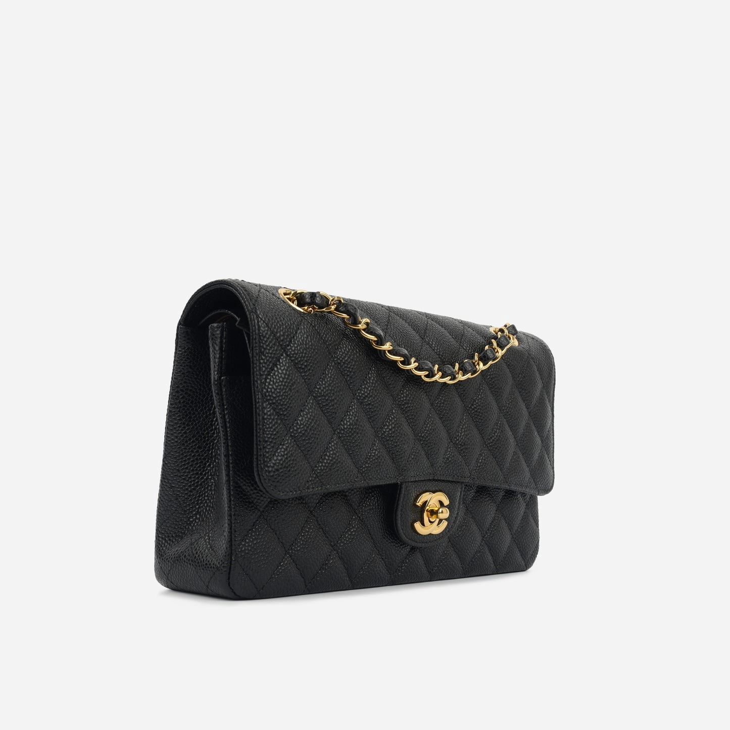 Chanel - Medium Classic Flap - Black Quilted Caviar GHW - Pre-Loved