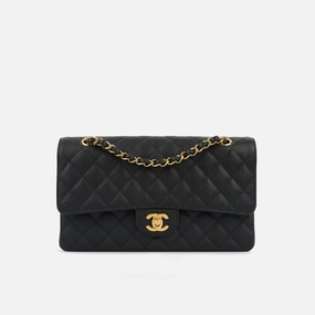 Chanel - Medium Classic Flap - Black Quilted Caviar GHW - Pre-Loved