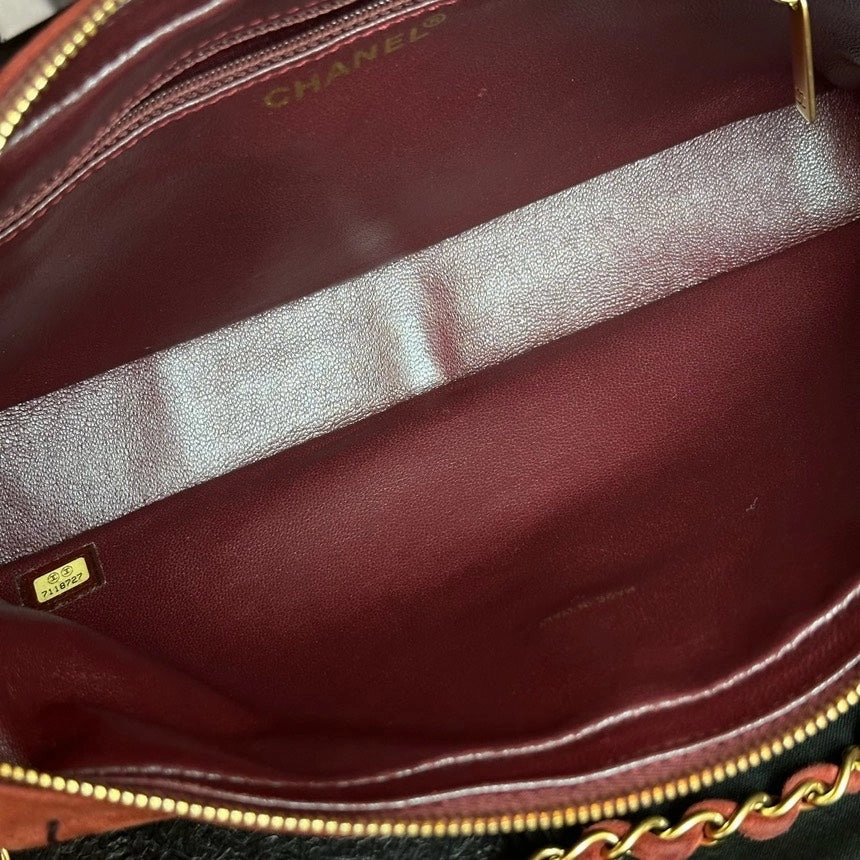 Chanel Bean Sand Suede Shoulder Bag 28x16x5