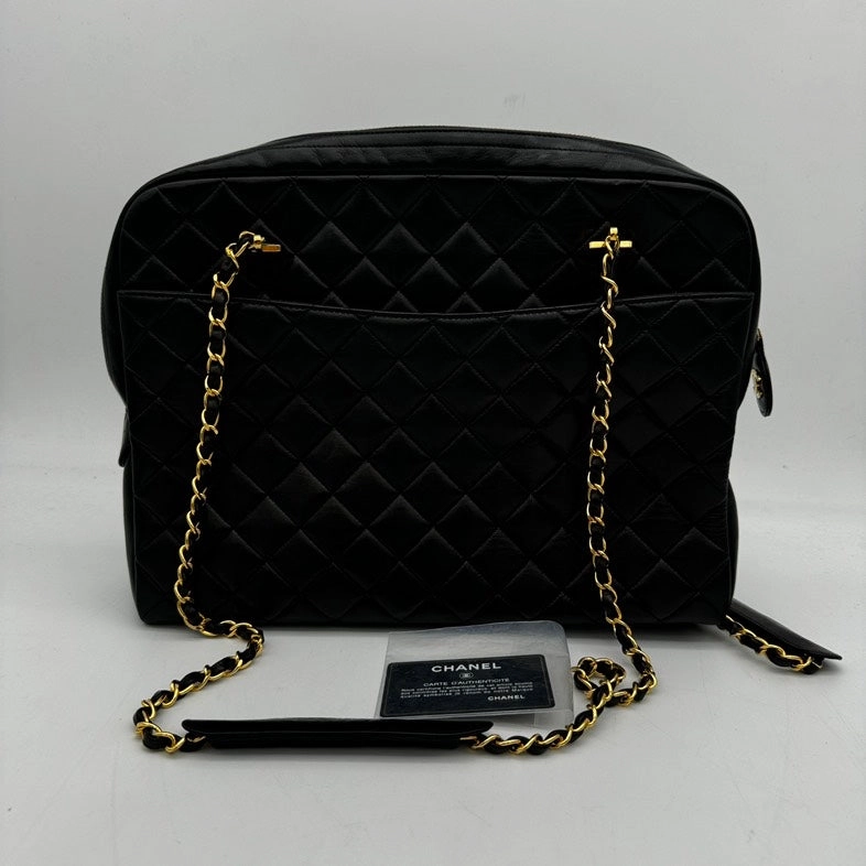 Chanel Black Quilted Leather Shoulder Bag Medium