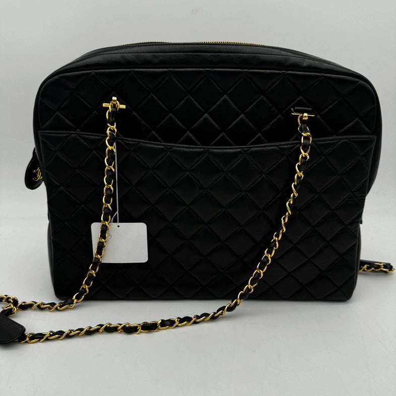 Chanel Black Quilted Leather Shoulder Bag Medium