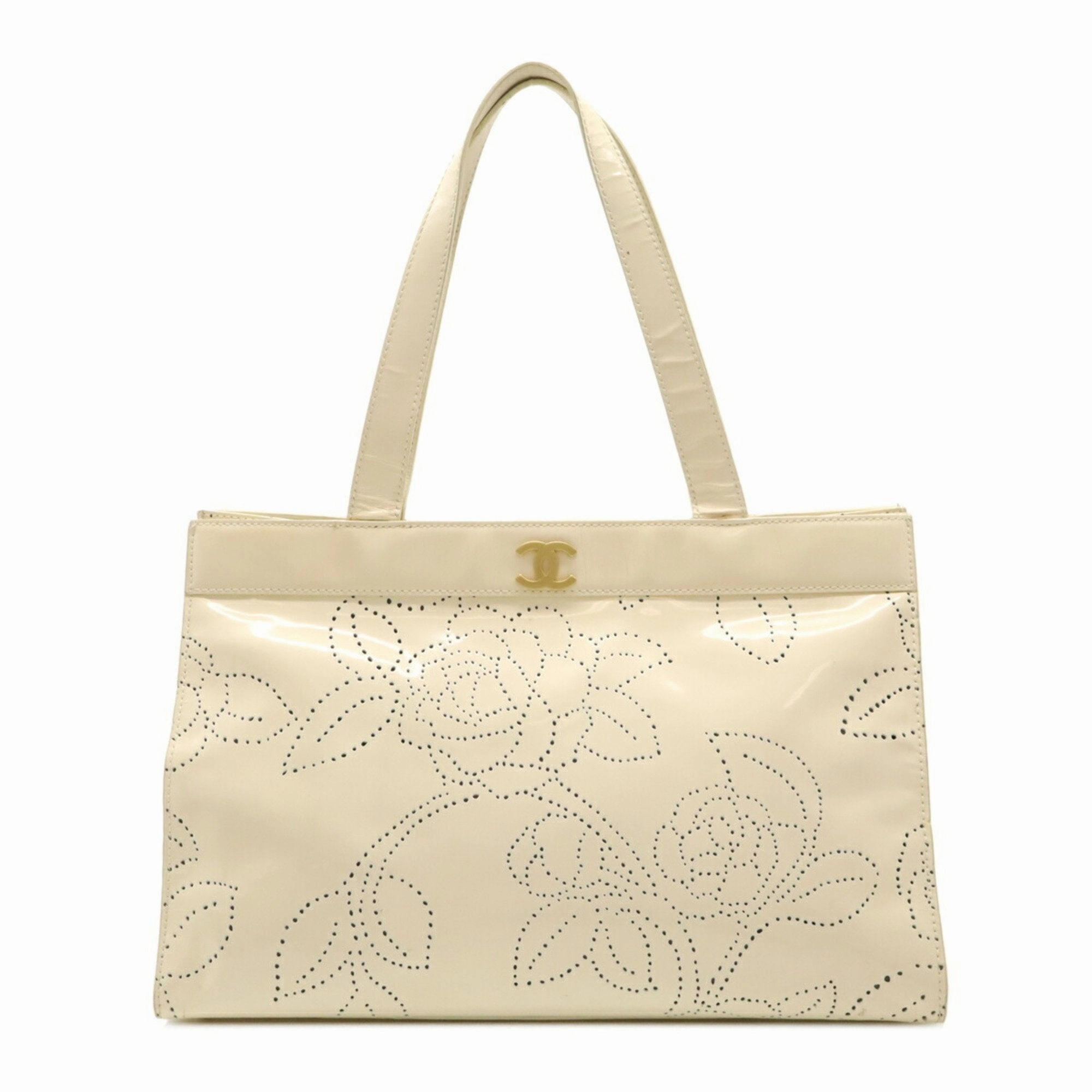 Chanel Camellia Leather Shoulder Bag Tote Bag (Pre-Owned)