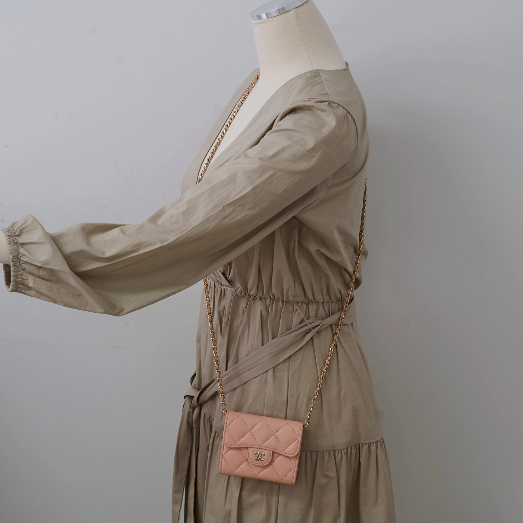 Chanel Card Holder On Chain Nude 31 Series