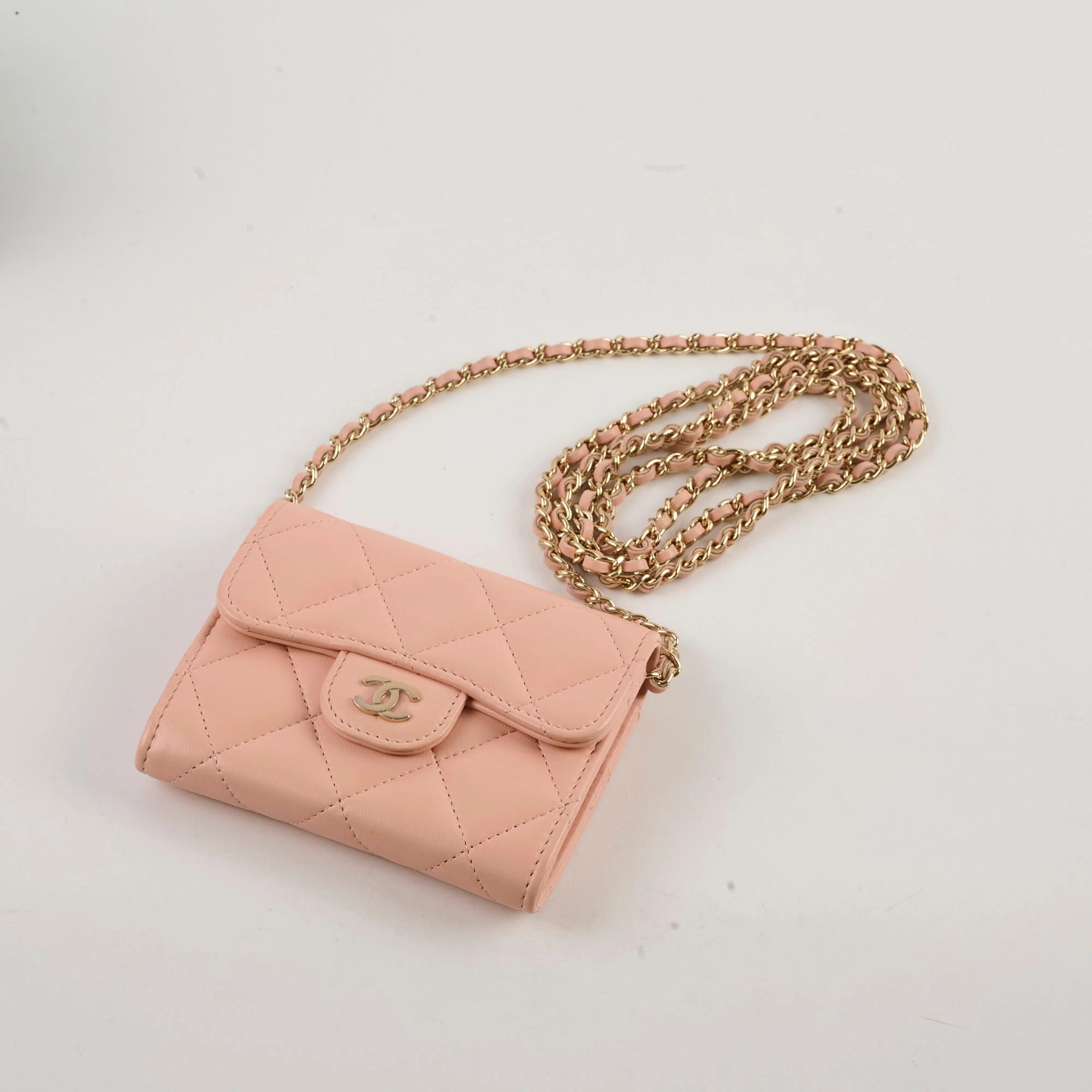 Chanel Card Holder On Chain Nude 31 Series