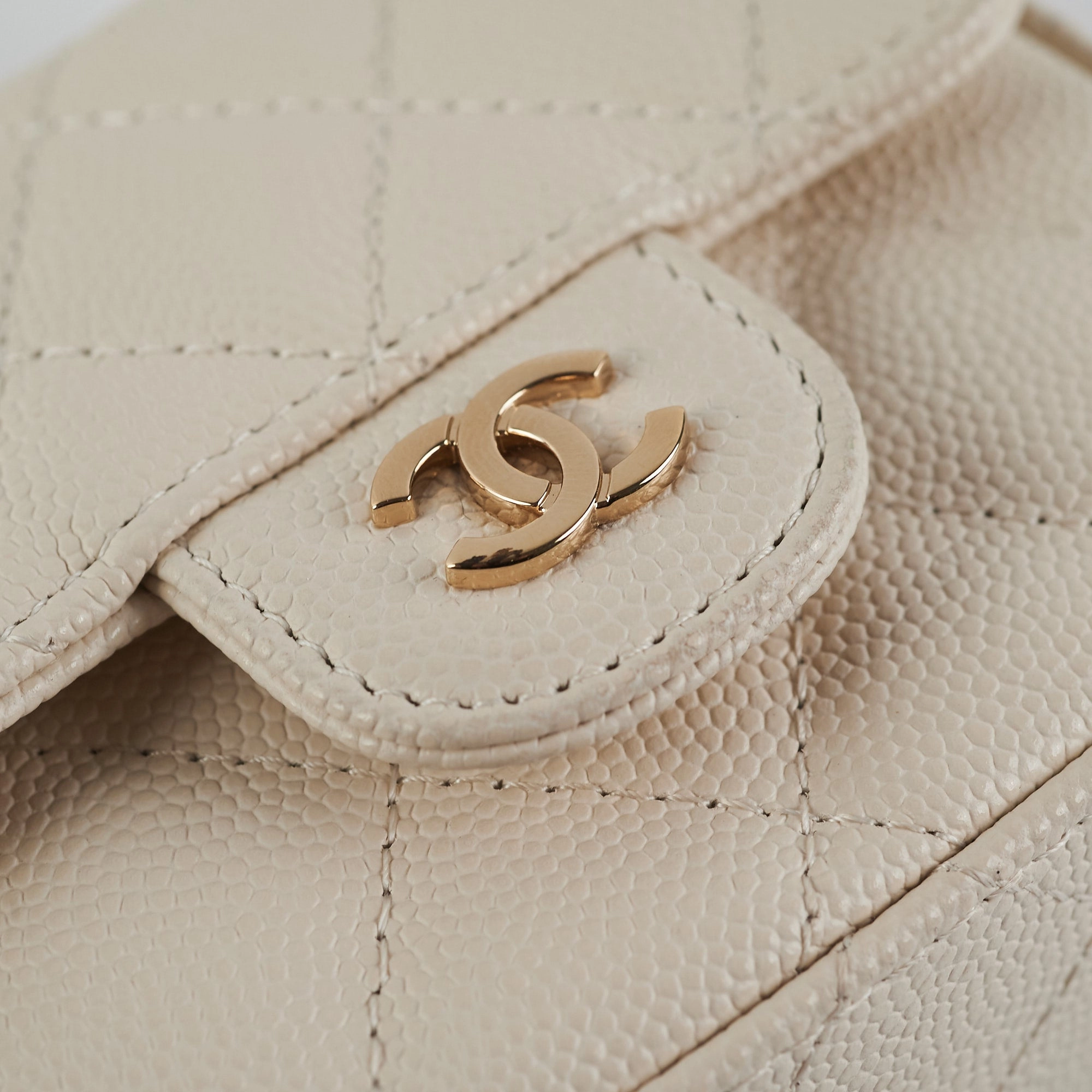 Chanel Caviar Microbag White
