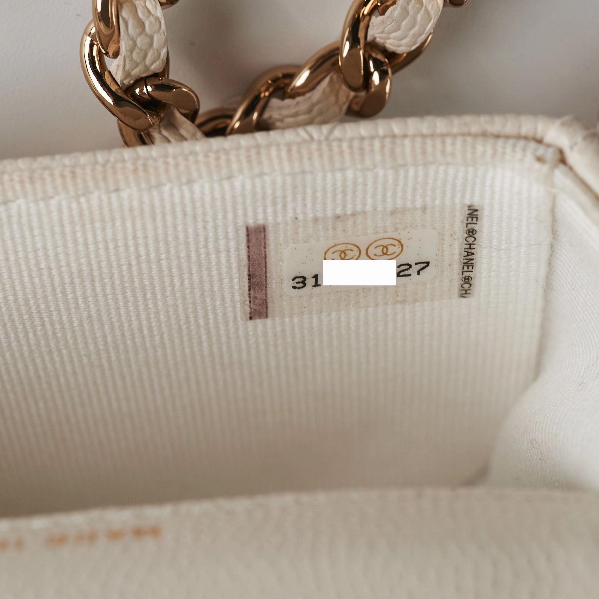 Chanel Caviar Microbag White