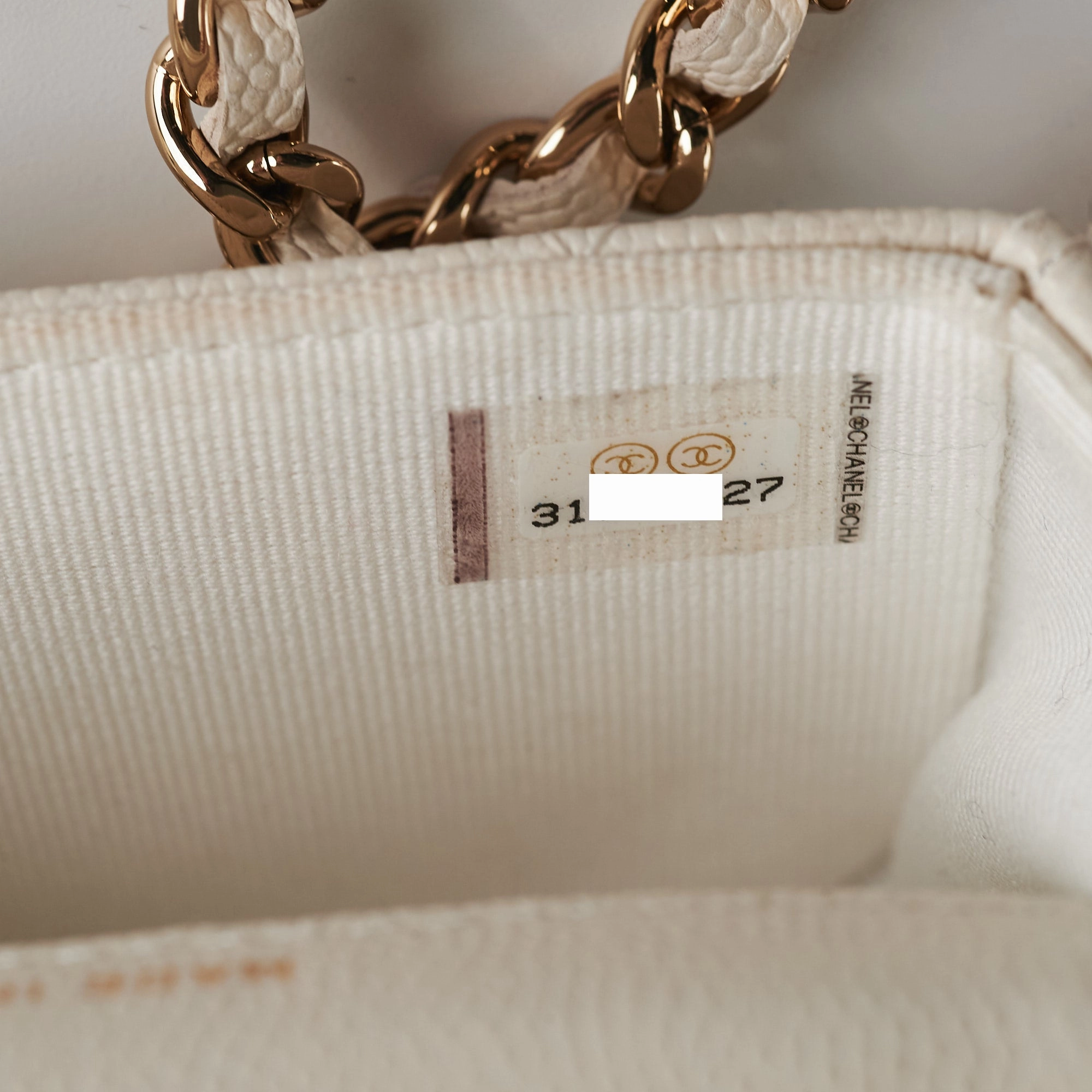 Chanel Caviar Microbag White