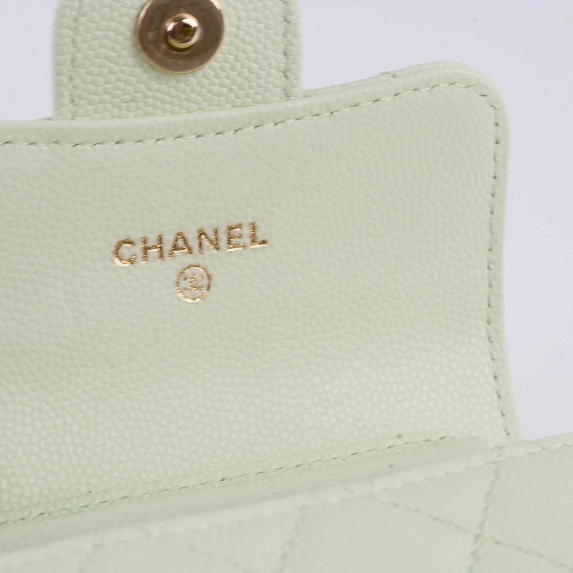 Chanel Caviar Mini Clutch With Chain Mint Green - Series 31