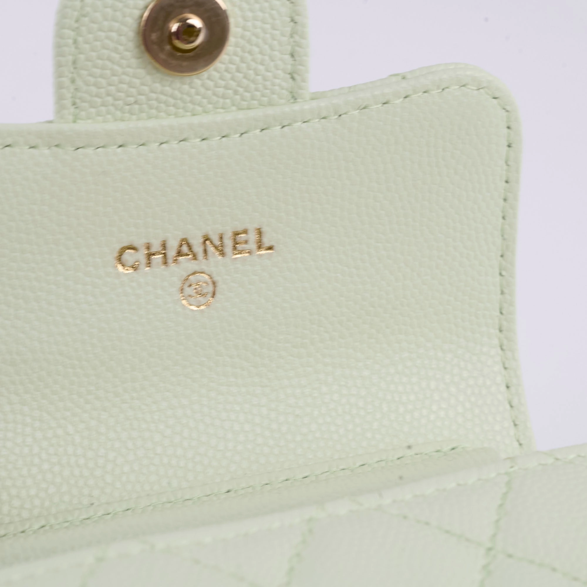 Chanel Caviar Mini Clutch With Chain Mint Green - Series 31