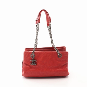 Chanel Caviar Skin Matelasse Tote Bag Red