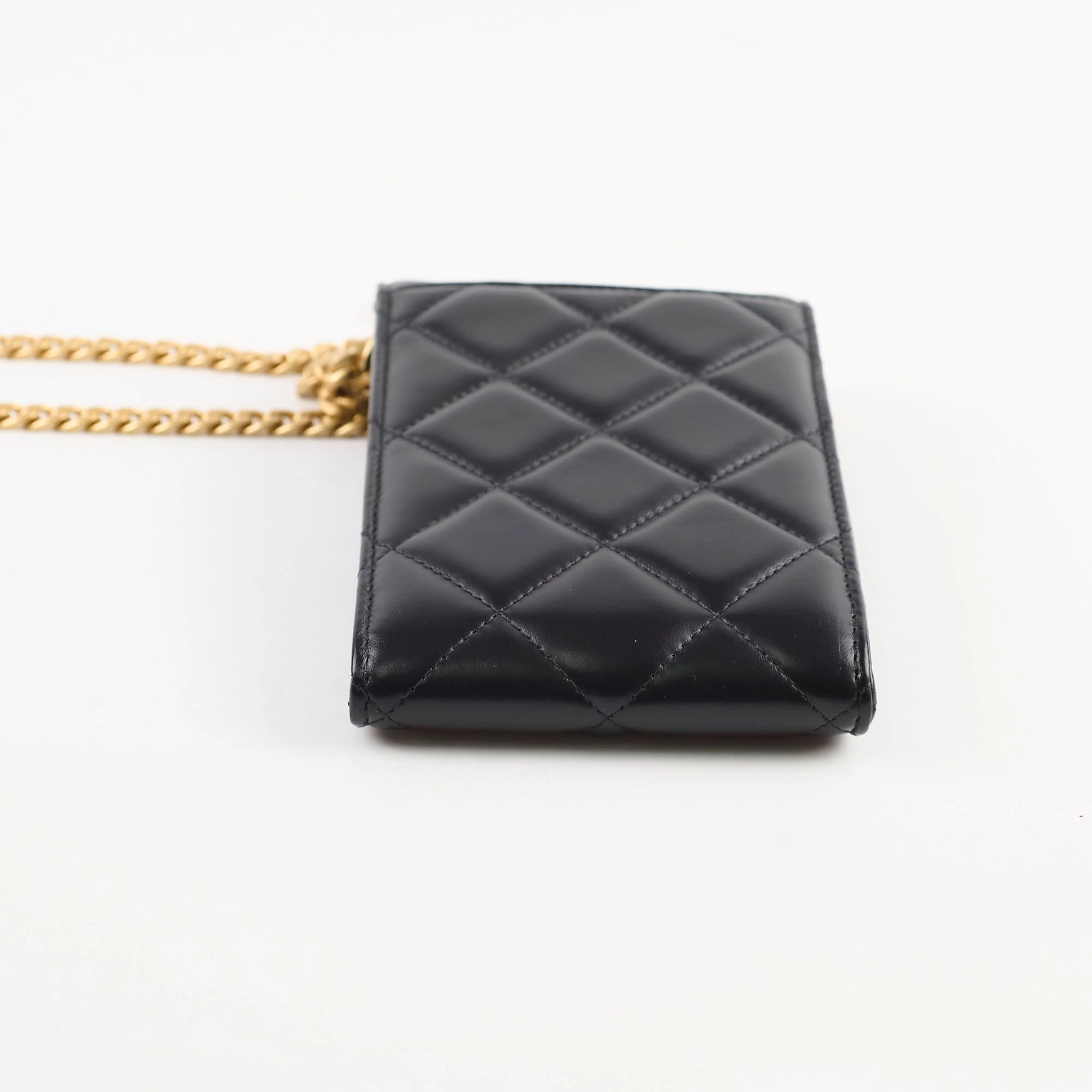 Chanel CC Flap Phone Holder Crossbody Bag Black 32 Series