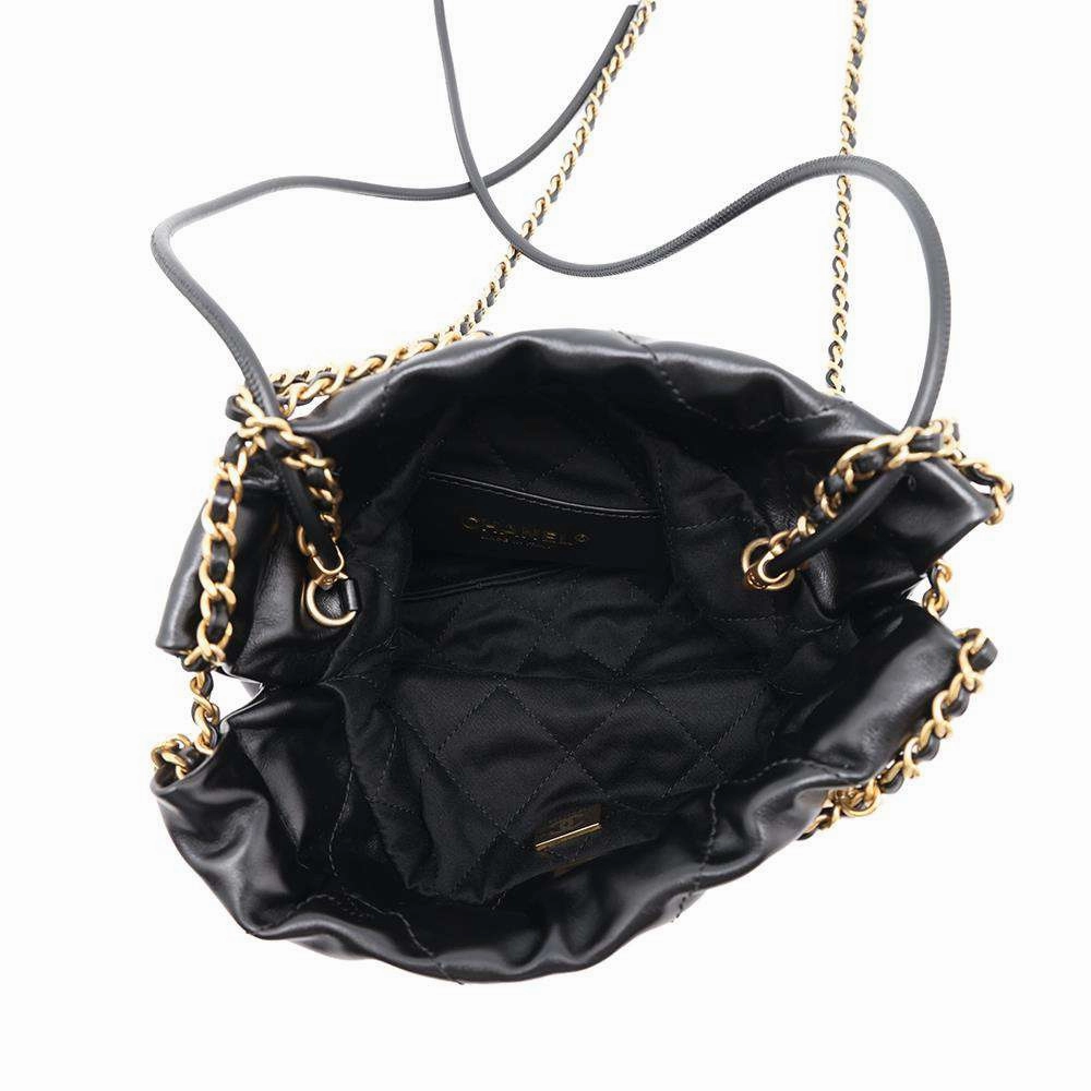 CHANEL CHANEL22 Shoulder Bag BlackAS3980 Shiny Calf Leather Size Mini