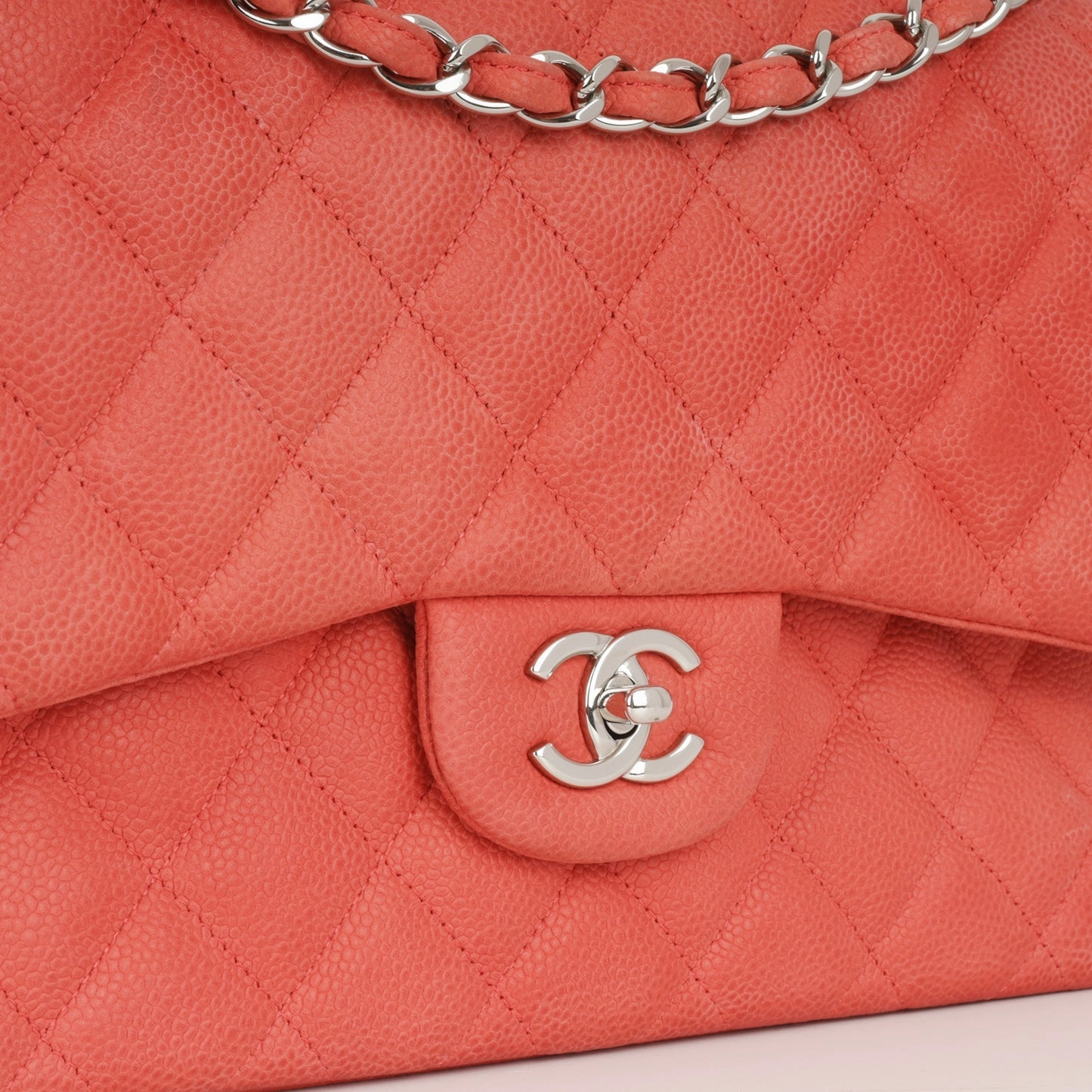 Chanel Chanel - Classic Flap Bag - Jumbo - Coral Caviar SHW - 2013/14 - Pre-loved