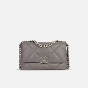 Chanel Chanel - Small 19 Flap Bag - Grey Lambskin MHW - Unused