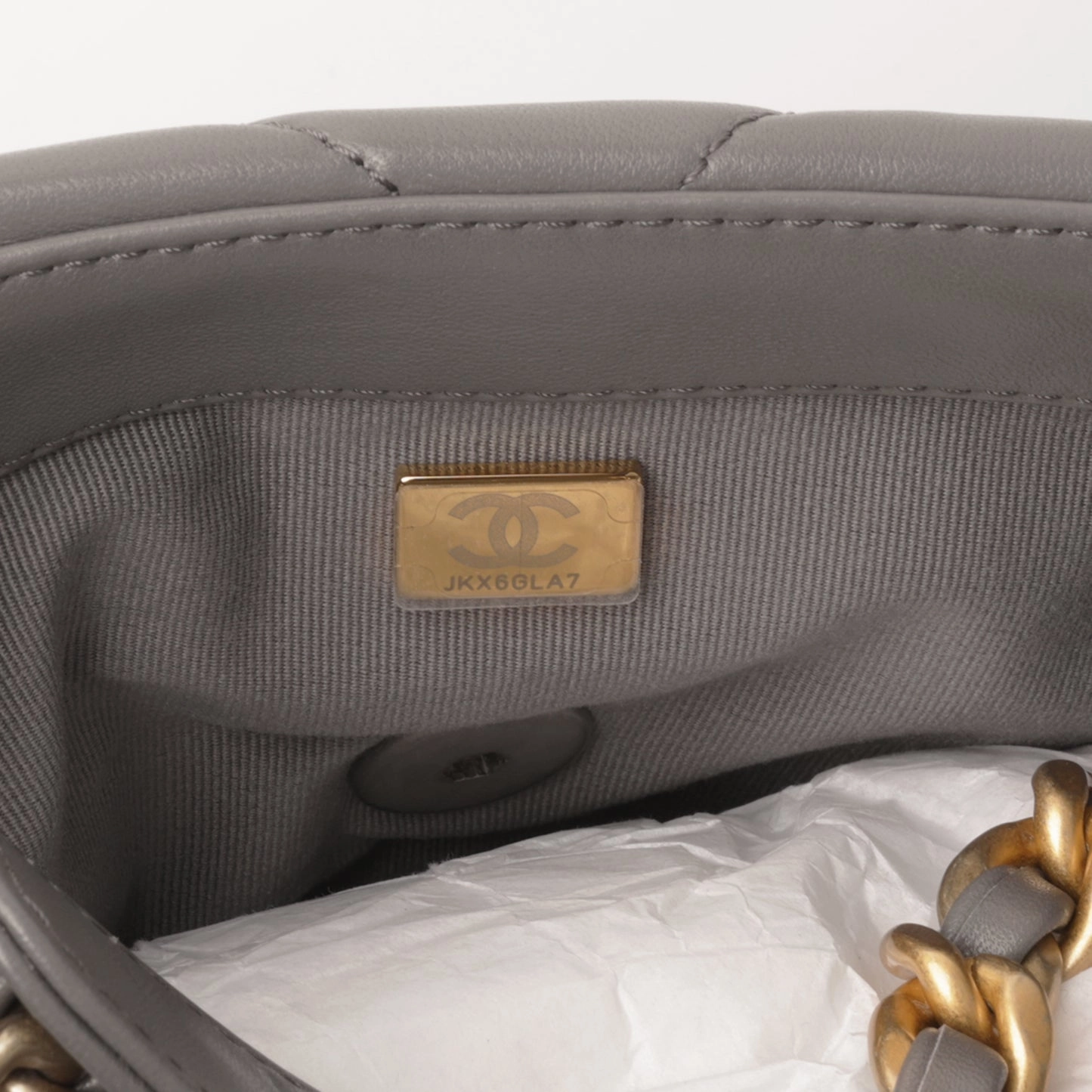 Chanel Chanel - Small 19 Flap Bag - Grey Lambskin MHW - Unused