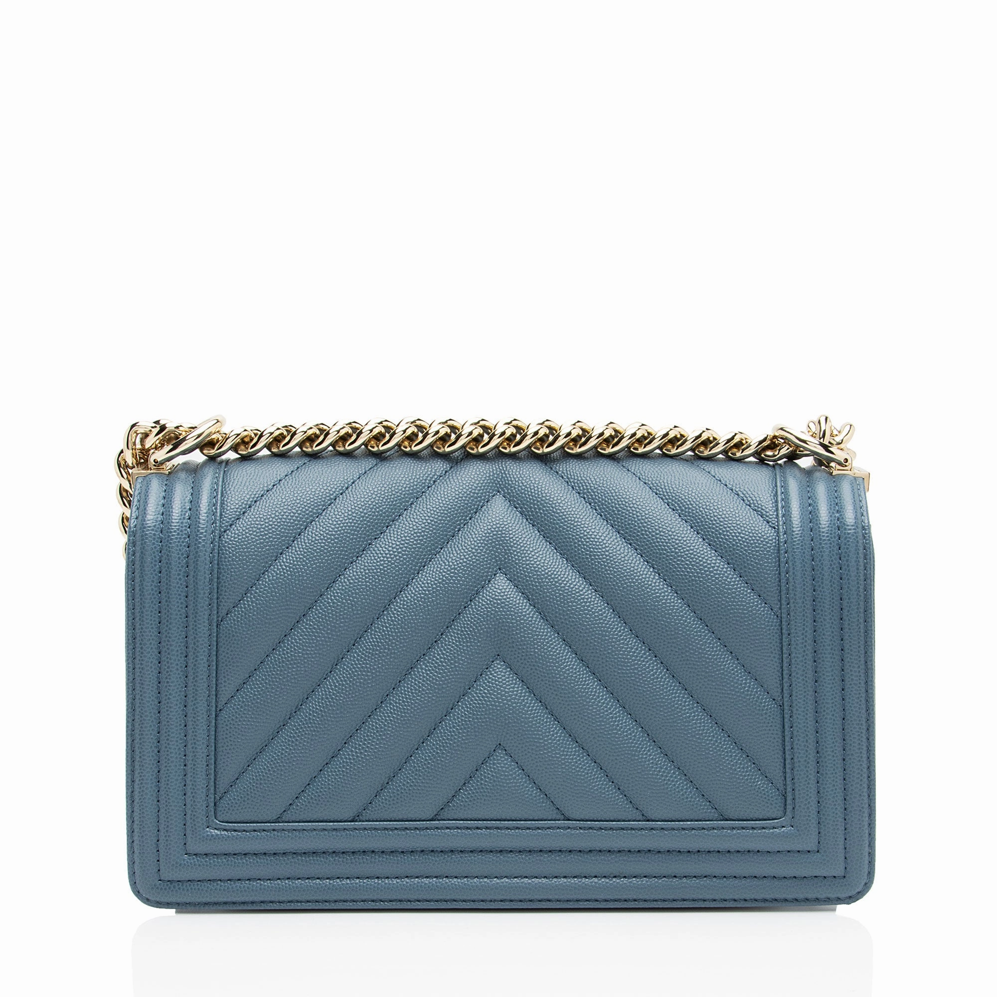 Chanel Chevron Caviar Leather Old Medium Boy Bag