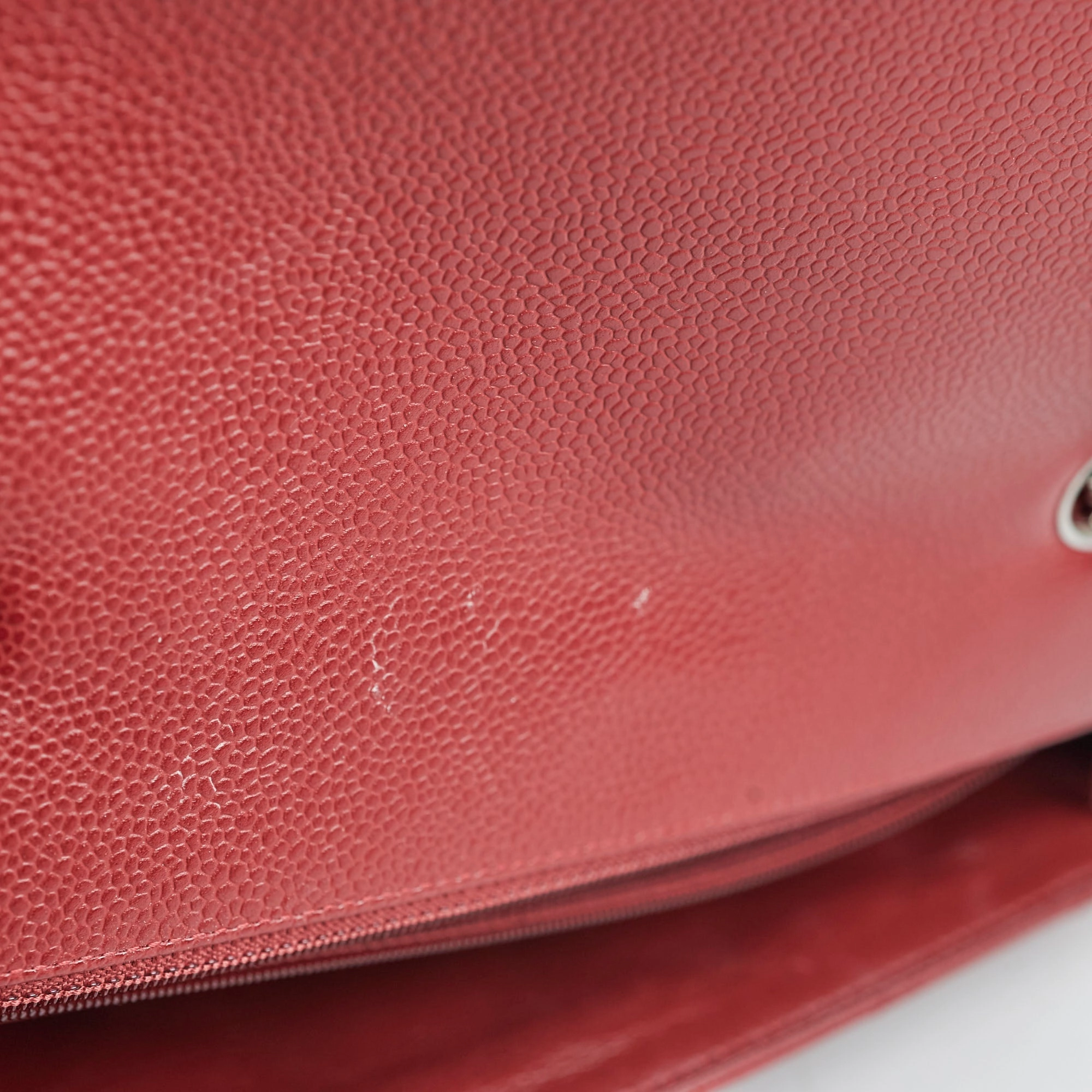 Chanel Classic Jumbo Single Flap Caviar Red - Series 12