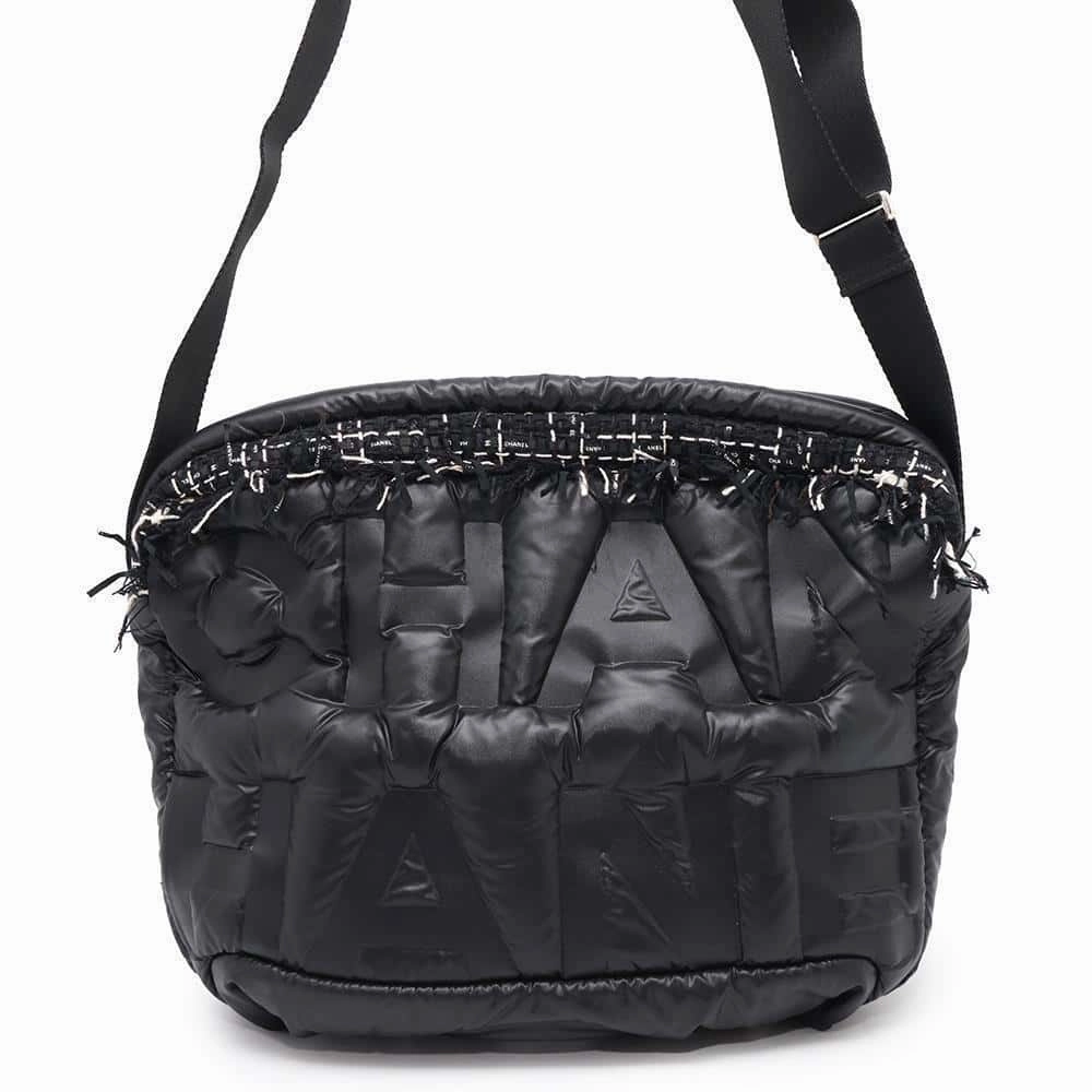 CHANEL Coco Neige Shoulder Bag BlackA57587 Nylon Tweed